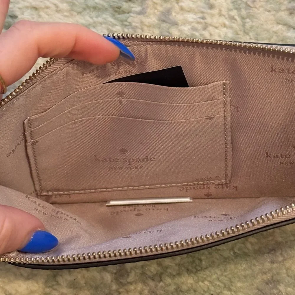 Kate Spade Taupe Card Holder and Wallet